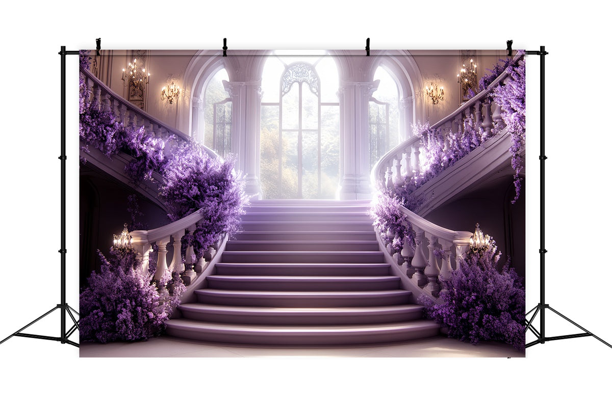 Vintage Backdrops Lavender Staircase Ballroom Backdrop CSH57-123