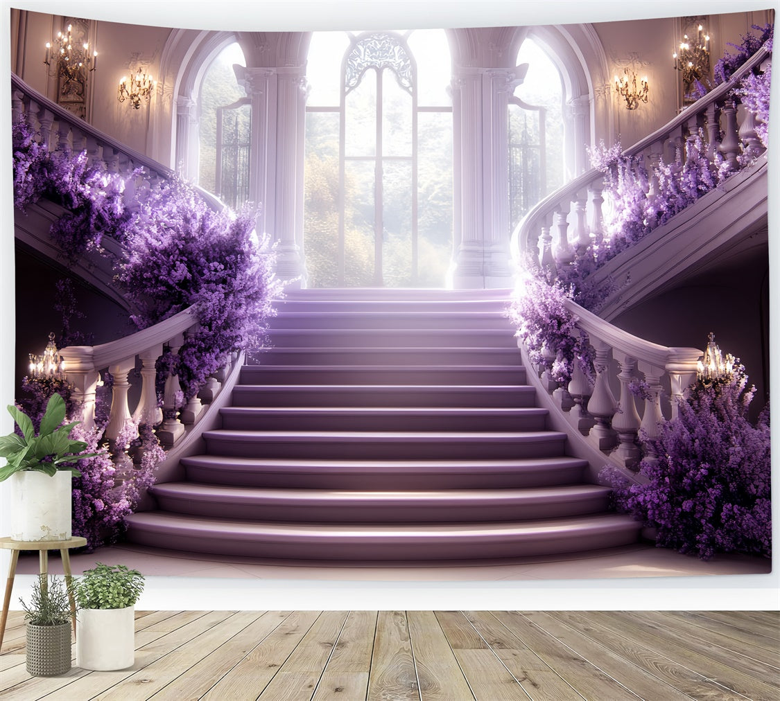 Vintage Backdrops Lavender Staircase Ballroom Backdrop CSH57-123