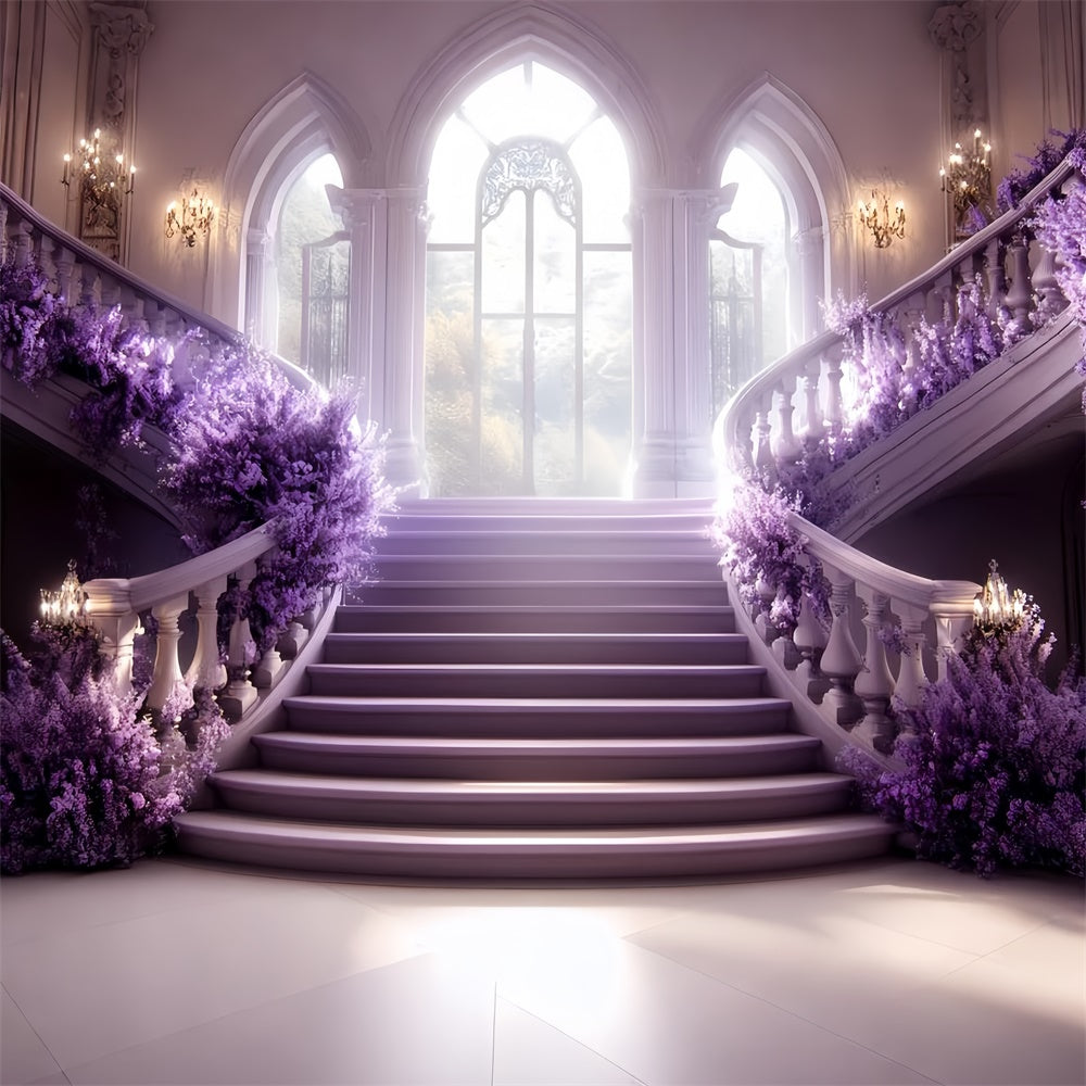 Vintage Backdrops Lavender Staircase Ballroom Backdrop CSH57-123