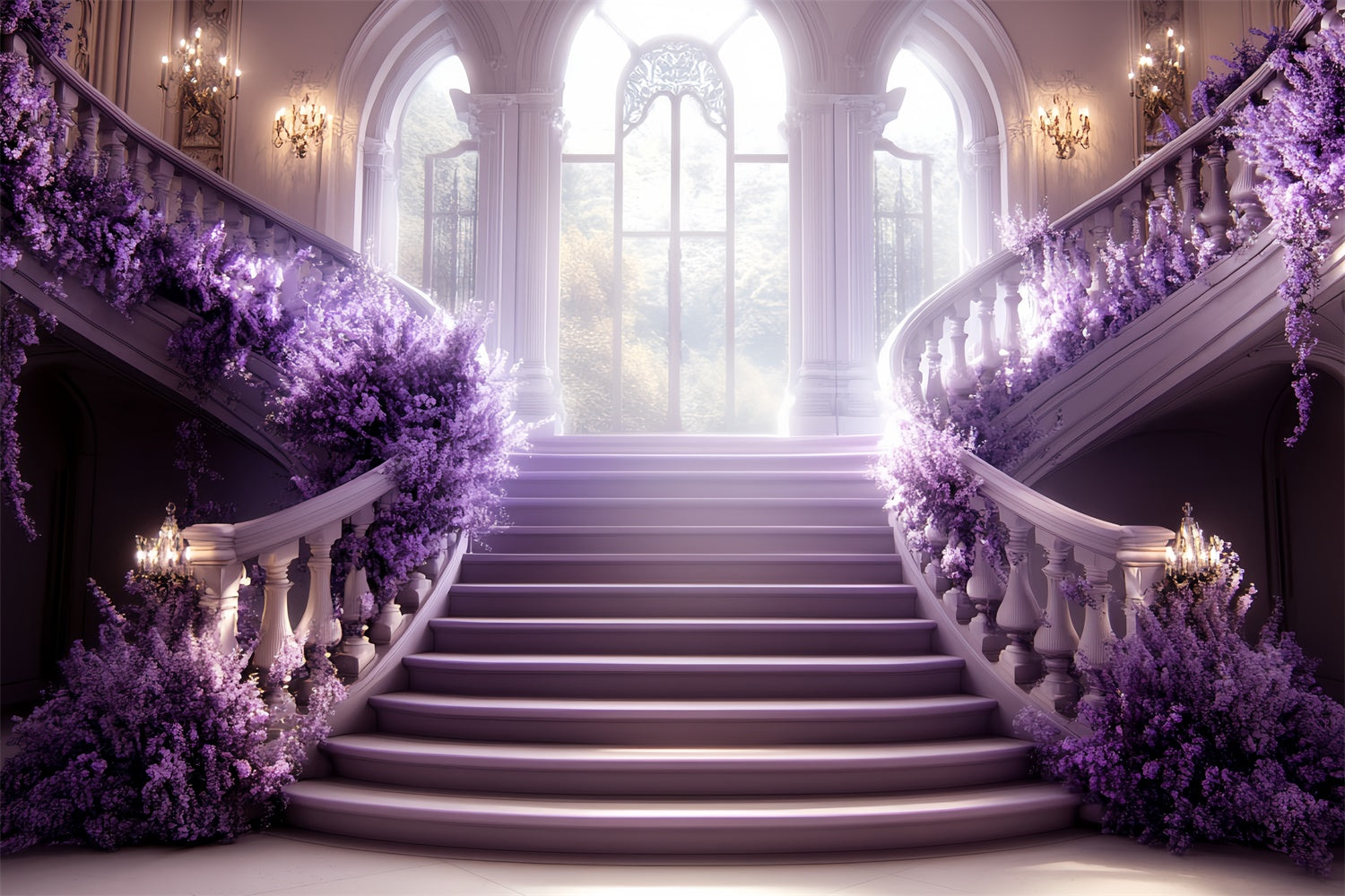 Vintage Backdrops Lavender Staircase Ballroom Backdrop CSH57-123