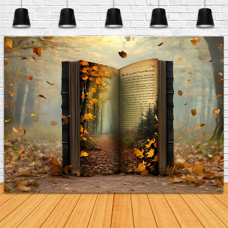 Fall Leaves Backdrop Enchanted Forest Storybook Backdrop CSH57-182