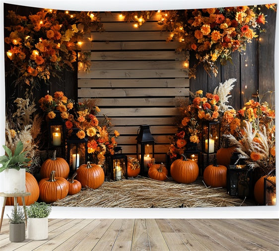 Autumn Backdrops Rustic Harvest Candlelight Backdrop CSH57-187