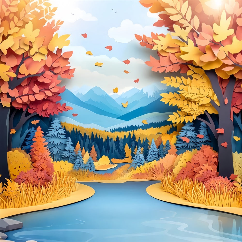 Fall Backdrops Fantasy Fall Layered Woods Backdrop CSH57-194