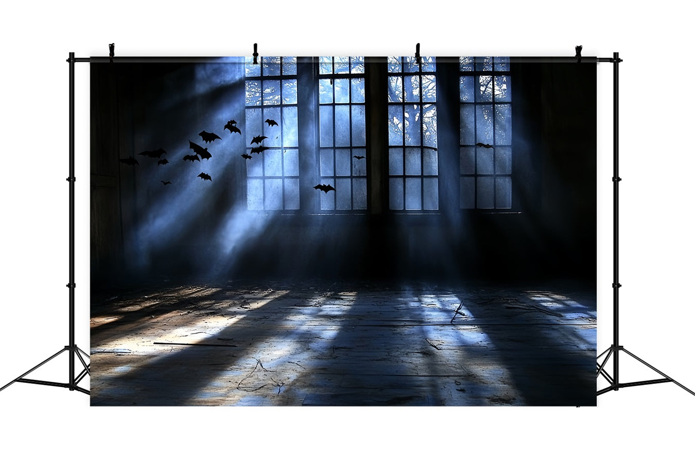Spooky Backdrop Haunted Window Bat Shadows Halloween Backdrops CSH58-58