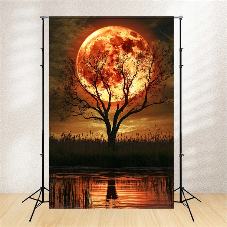 Halloween Moon Backdrop Crimson Moon Willow Backdrop CSH6-112