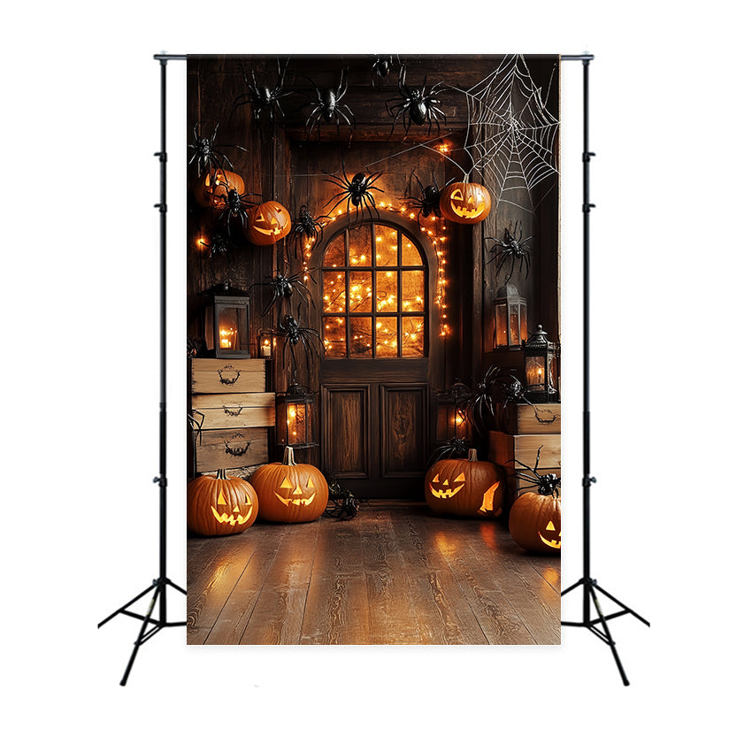 Halloween Backdrops Haunted Entry Pumpkin Spider Backdrop CSH6-113