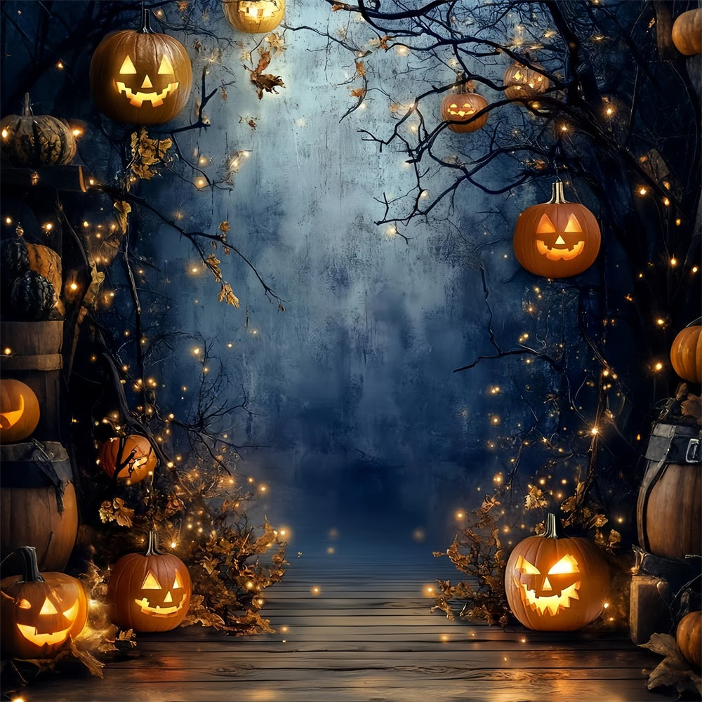 Halloween Photo Backdrop Enchanted Pumpkin Glow Backdrop CSH6-115