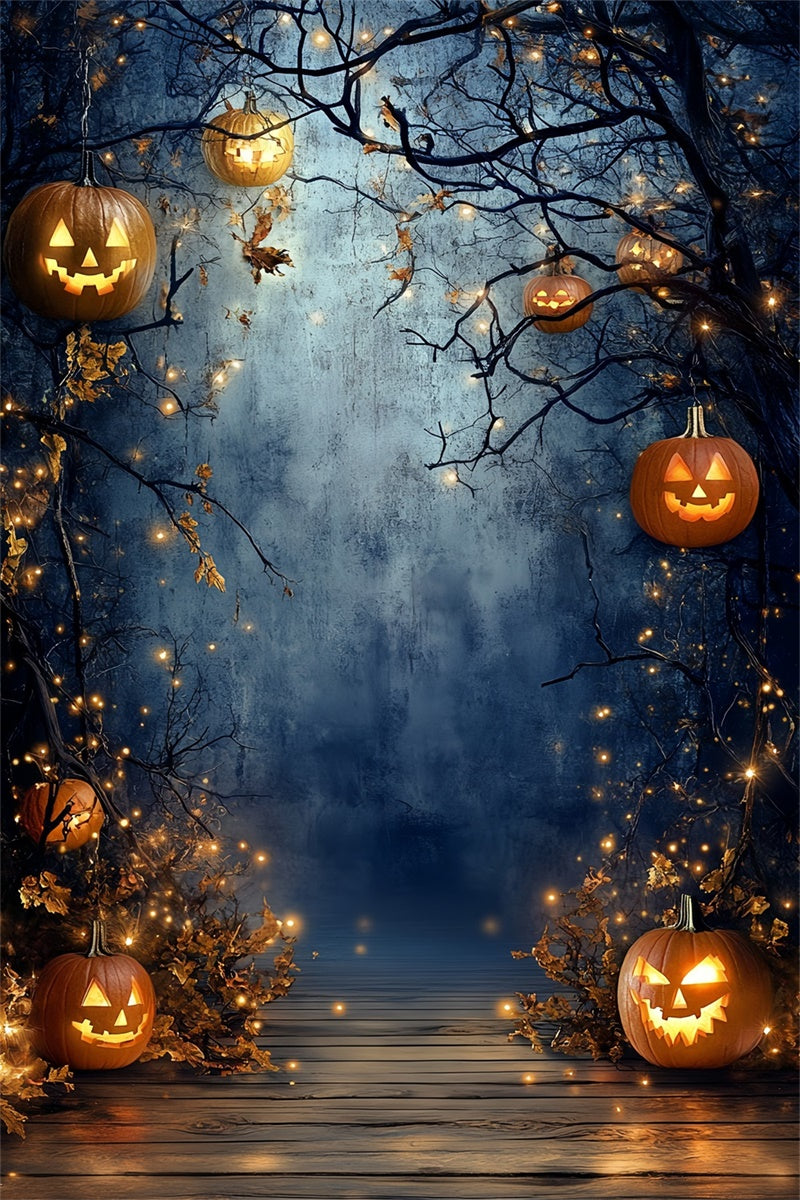 Halloween Photo Backdrop Enchanted Pumpkin Glow Backdrop CSH6-115