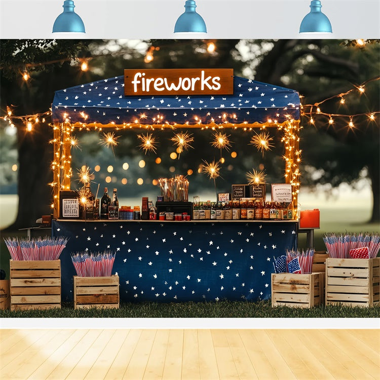 4th of July Backdrops Fireworks Stand Celebration Backdrop CSH6-12