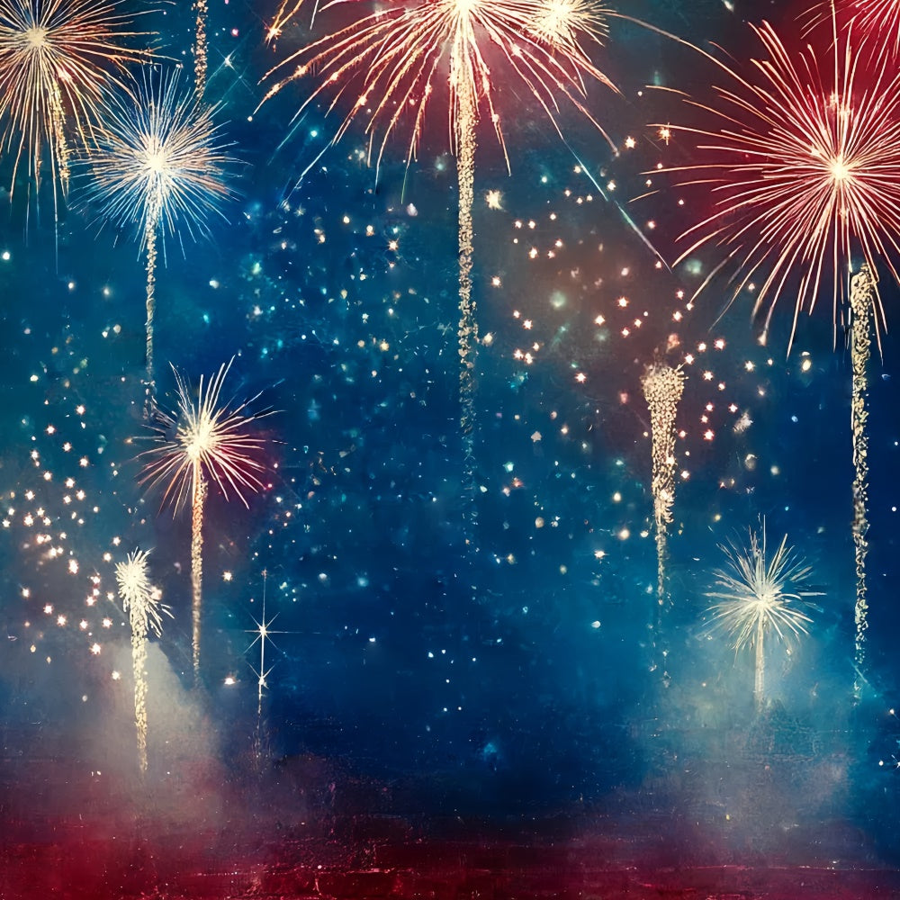 4th of July Fireworks Photo Backdrop Glittering Fireworks Backdrop CSH6-17