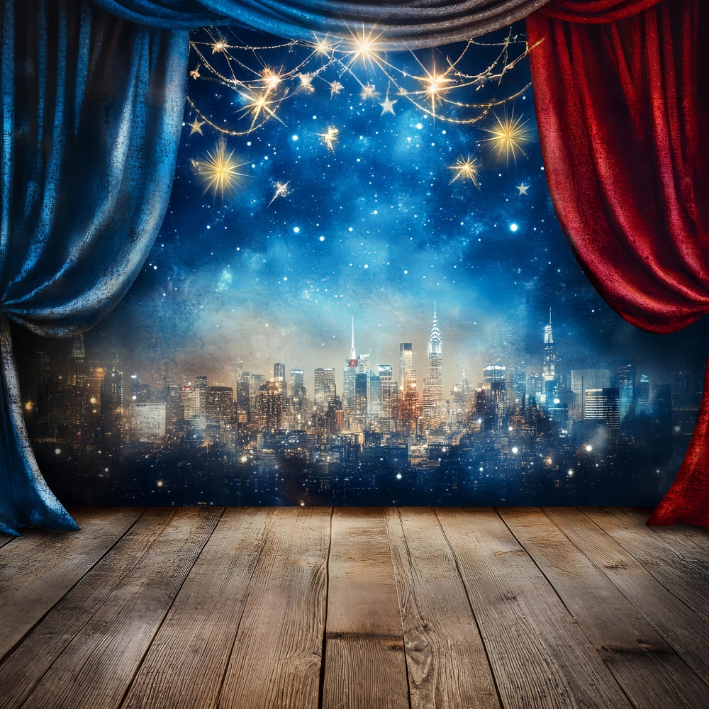 4th of July Backdrops Shimmering Night Cityscape Backdrop CSH6-18