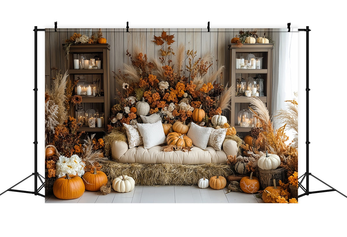 Fall Backdrop For Photos Haystack Pumpkin Haven Backdrop CSH6-181