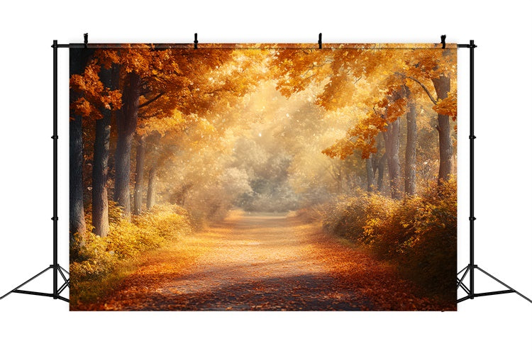 Forest Backdrops Golden Forest Walk Fall Backdrops CSH6-185