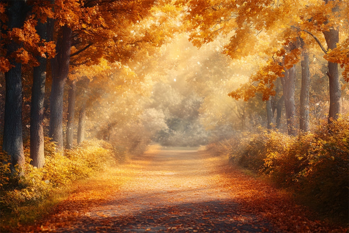 Forest Backdrops Golden Forest Walk Fall Backdrops CSH6-185
