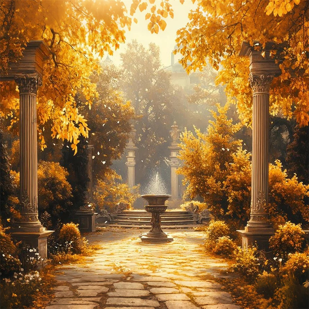 Fall Photography Backdrops Regal Fall Courtyard Backdrop CSH6-186