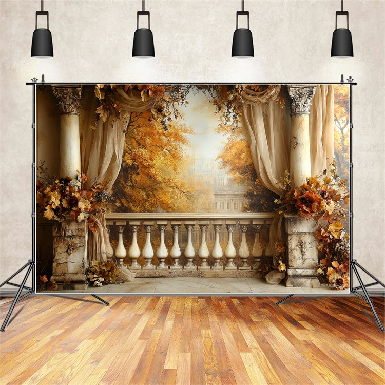 Fall Photo Backdrop Vintage Balcony Elegance Backdrop CSH6-187