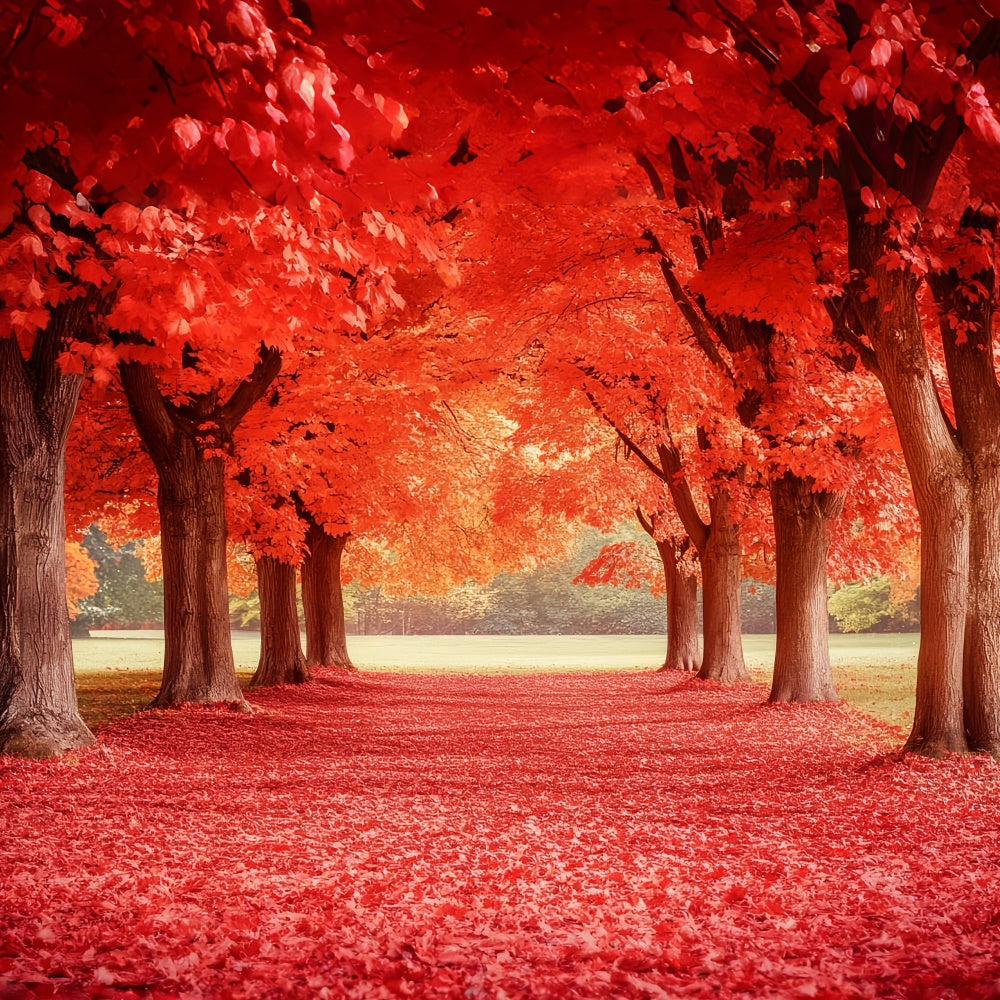 Forest Photo Backdrop Crimson Maple Trail Autumn Backdrop CSH6-192