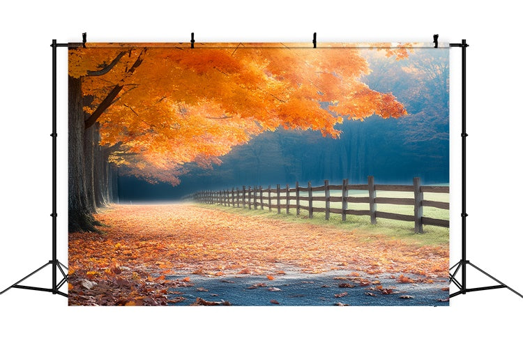 Forest Photography Backdrop Rustic Fence Trail Fall Backdrop CSH6-195