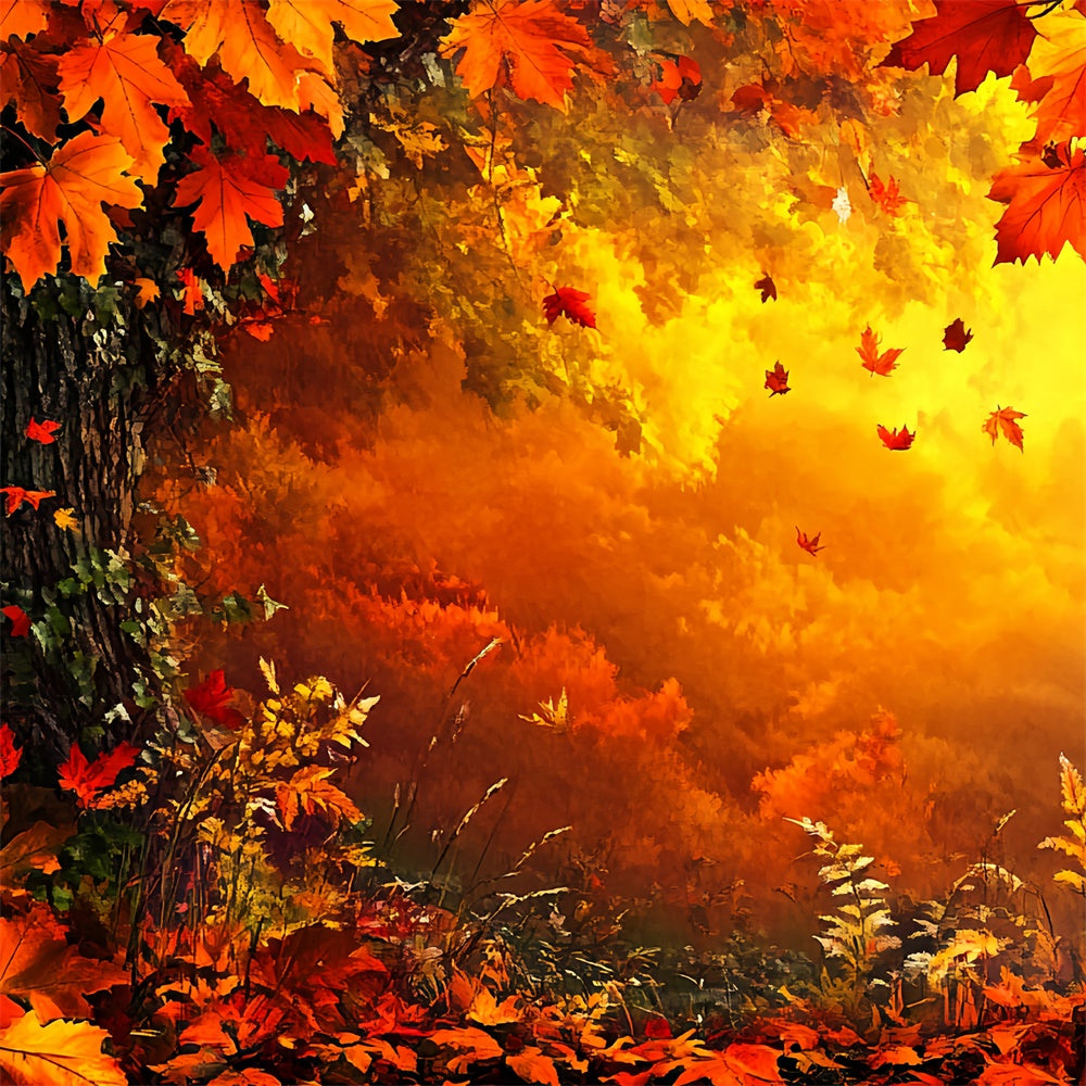 Autumn Leaves Backdrop Dancing Leaves Fantasy Backdrop CSH6-213