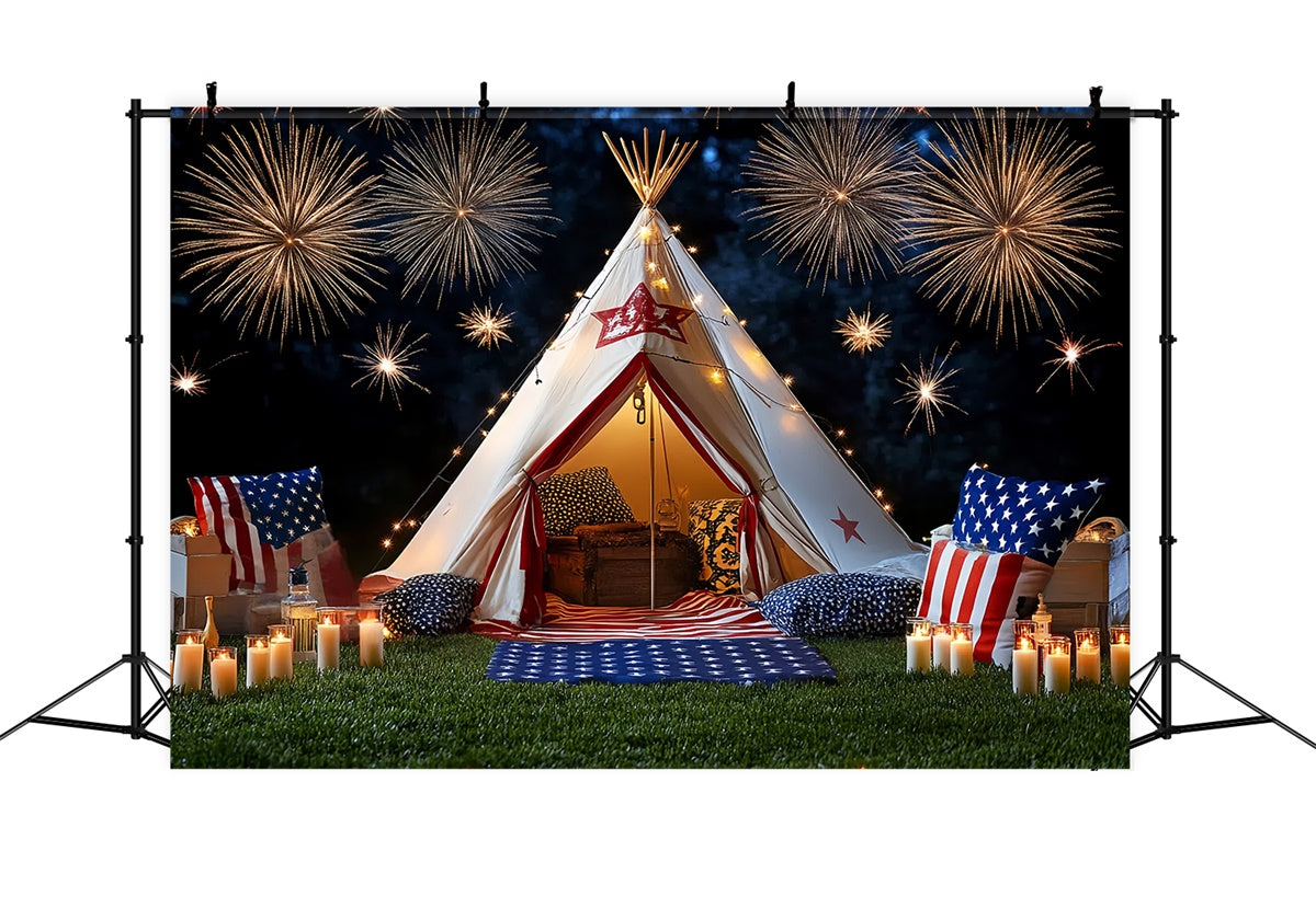 4th of July Fireworks Backdrop Fireworks Cozy Tent Backdrop CSH6-25