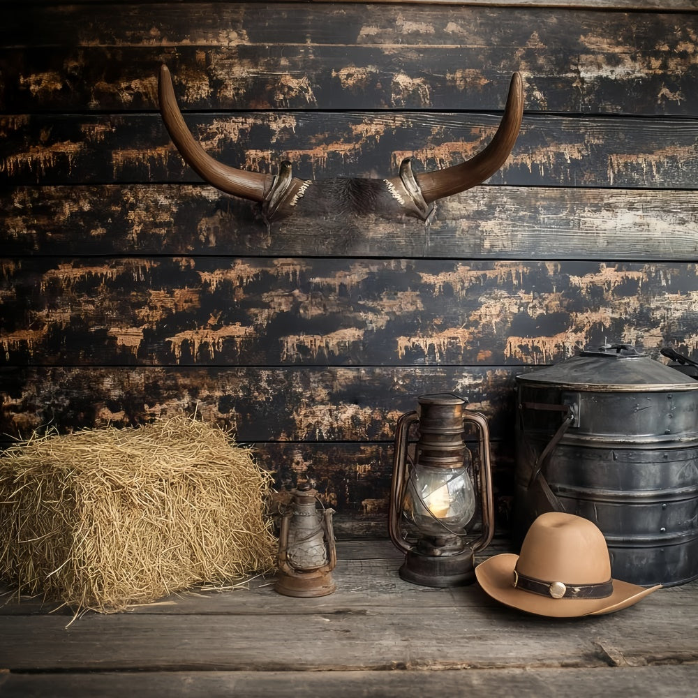 Cake Photography Backdrops Western Cowboy Barn Backdrop CSH6-292