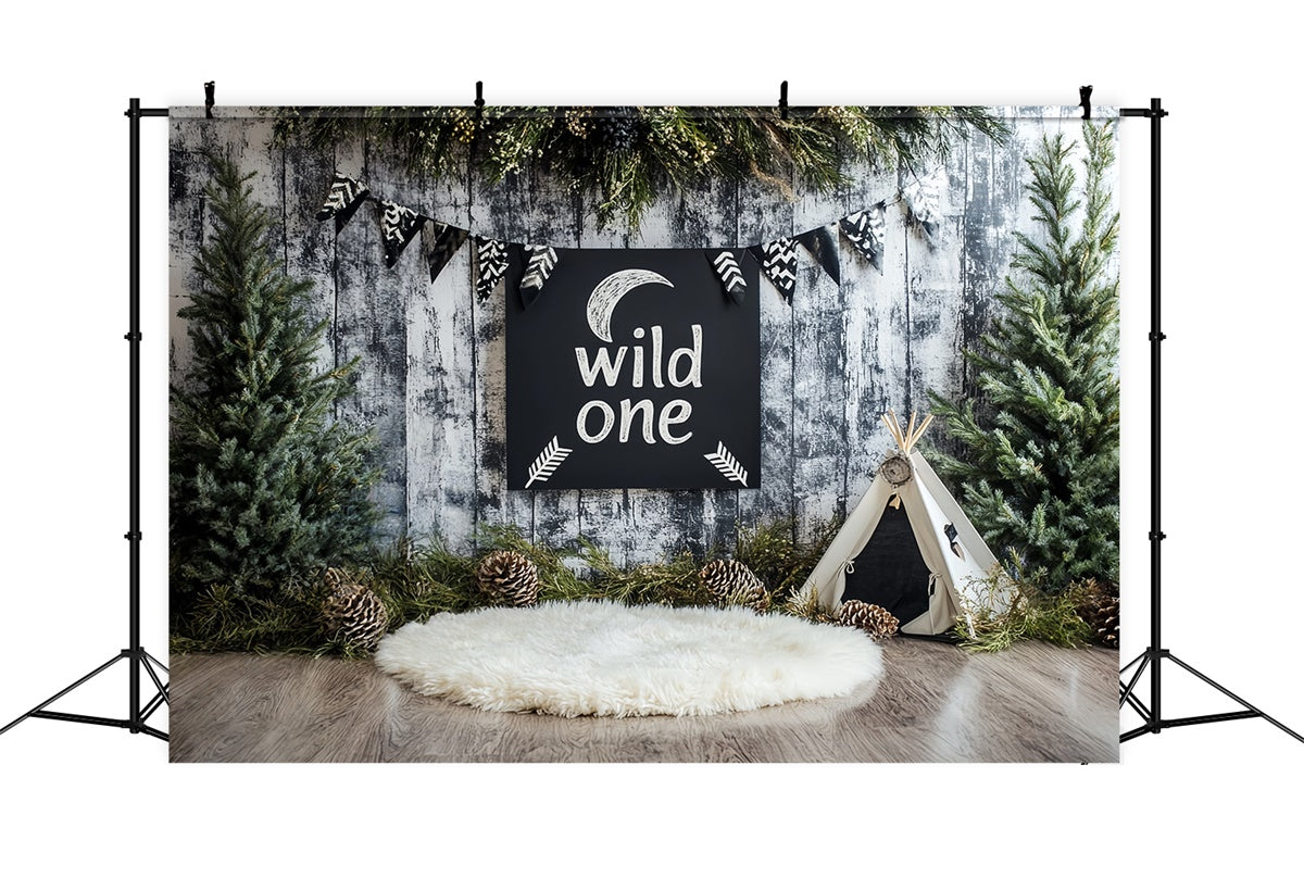 1st Birthday Backdrop Woodland Explorer Party Backdrop CSH6-293