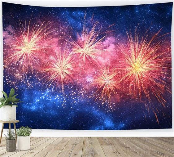 4th of July Fireworks Backdrop Starlit Firework Burst Backdrop CSH6-30