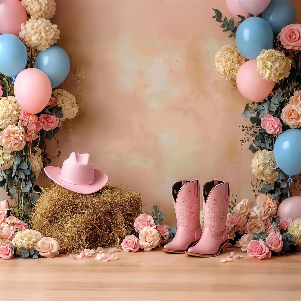Cake Smash Backdrop Girl Pink Cowgirl Rodeo Backdrop CSH6-303