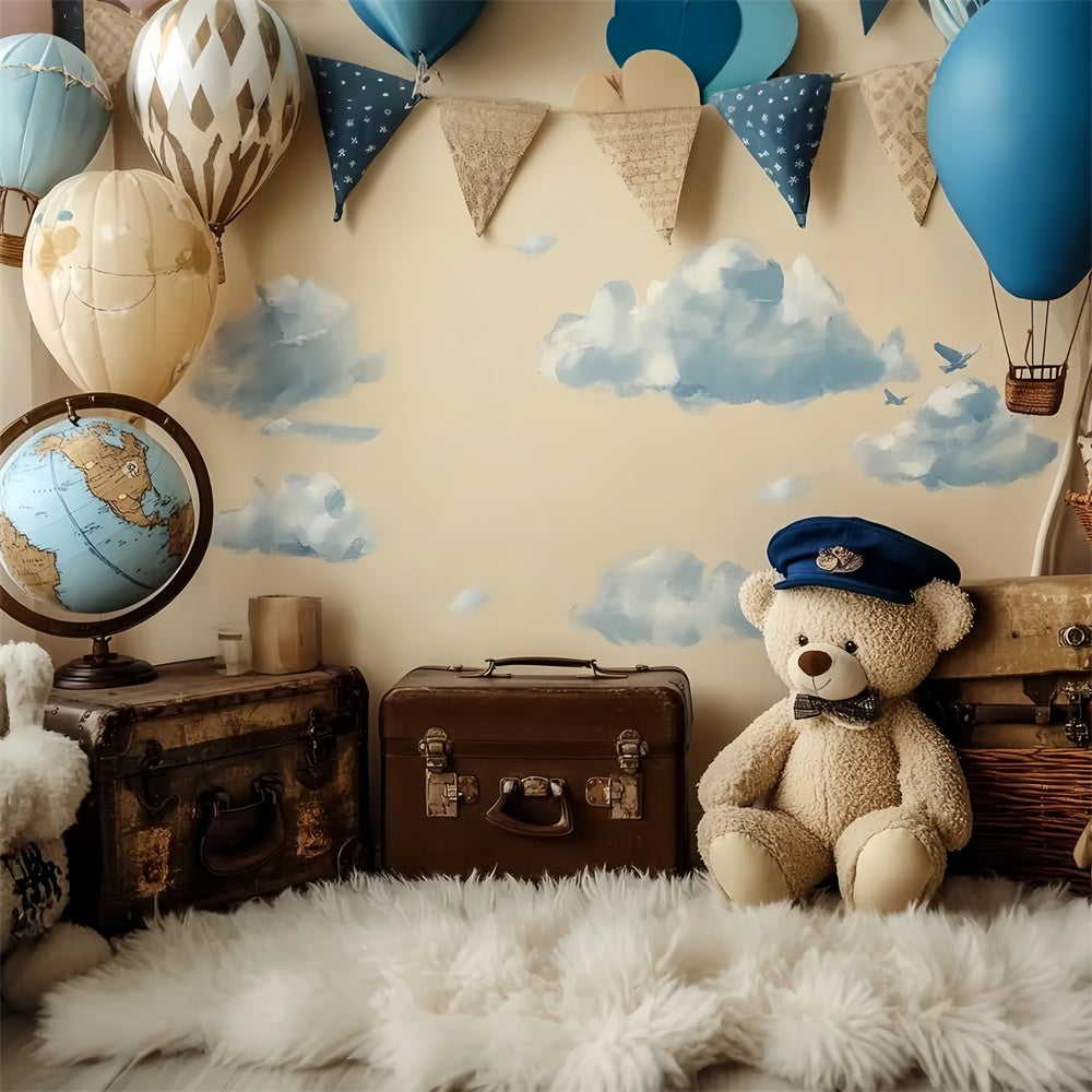 Cake Smash Backdrops Hot Air Adventure Bear Backdrop CSH6-305