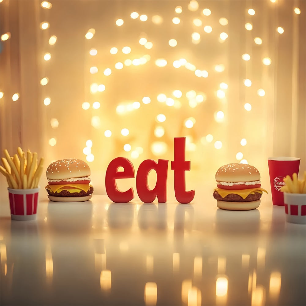 Cake Smash Backdrops Burger Fries Glow Backdrop CSH6-314