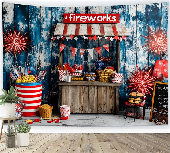 Independence Day Backdrops Patriotic Snack Stand Backdrop CSH6-34