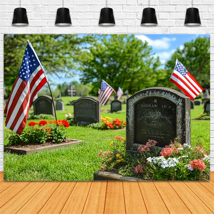 4th of July Backdrops Honoring Heroes Memorial Backdrop CSH6-37