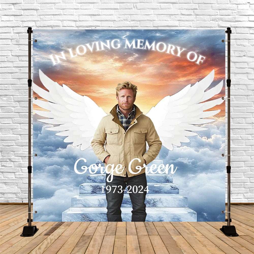 Memorial Backdrop Ideas Golden Hour Goodbye Custom Backdrop CSH6-371