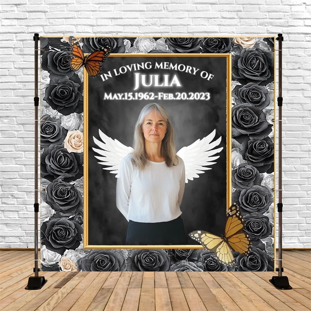 Memorial Backdrop Ideas Black Rose Serenity Custom Backdrop CSH6-377