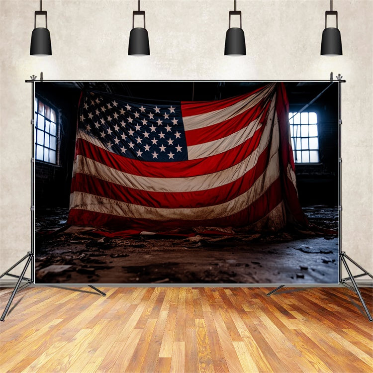 American Flag Photo Backdrop Forgotten Freedom Flag Backdrop CSH6-43