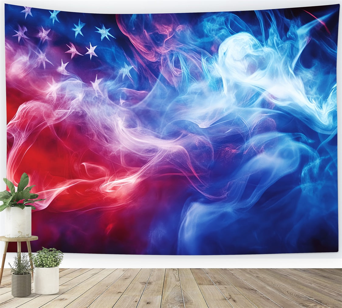 4th of July Photography Backdrops Abstract Stars Smoke Backdrop CSH6-46