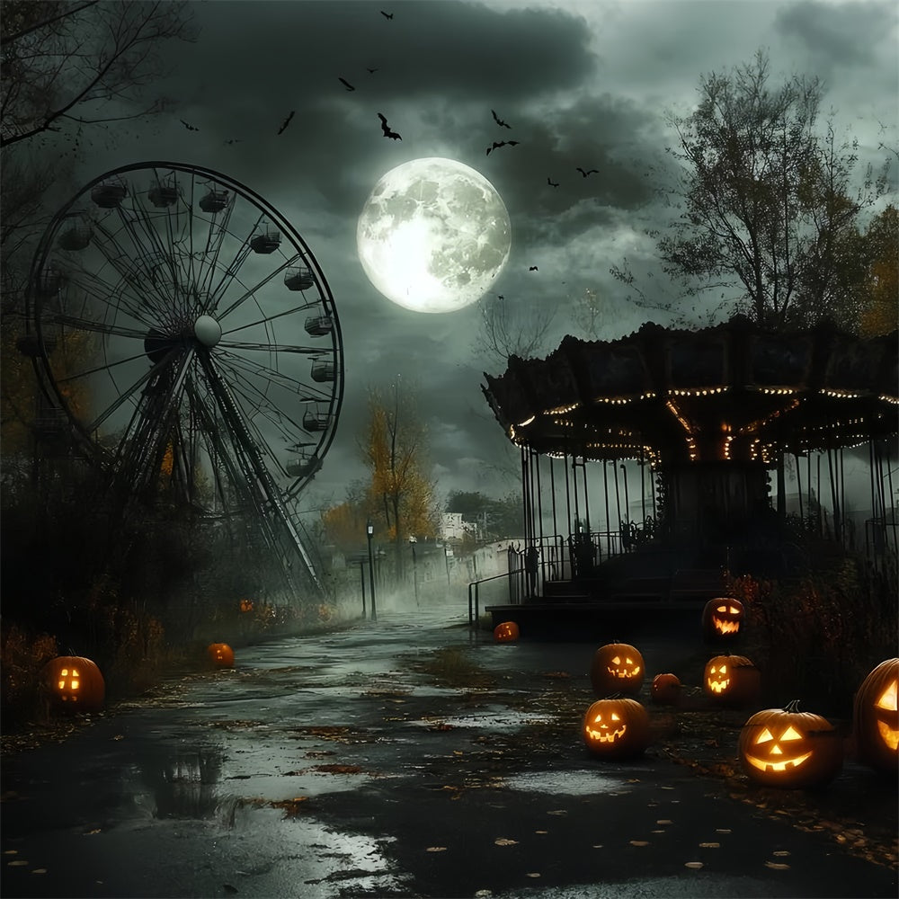 Halloween Photography Backdrops Spooky Pumpkin Park Backdrop CSH6-68
