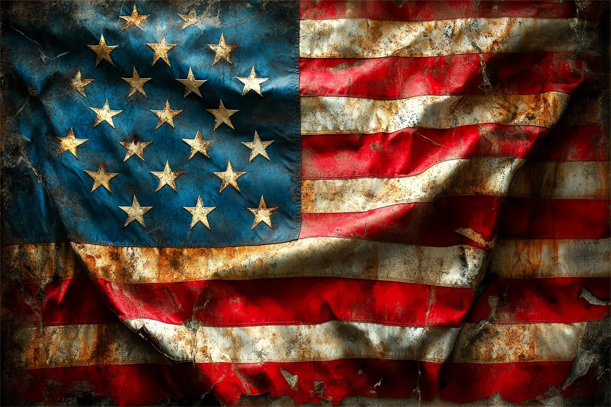 American Flag Photo Backdrop Timeworn Patriot Flag Backdrop CSH6-7