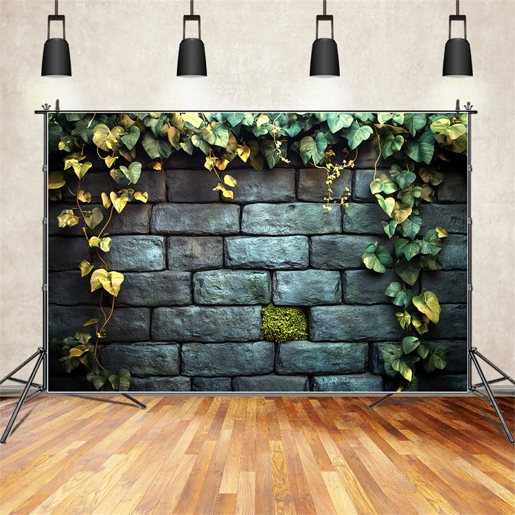 Halloween Wall Backdrop Ivy Garden Stone Wall Backdrop CSH6-92