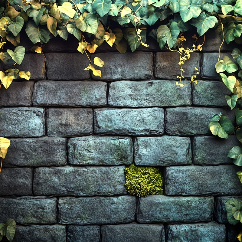 Halloween Wall Backdrop Ivy Garden Stone Wall Backdrop CSH6-92