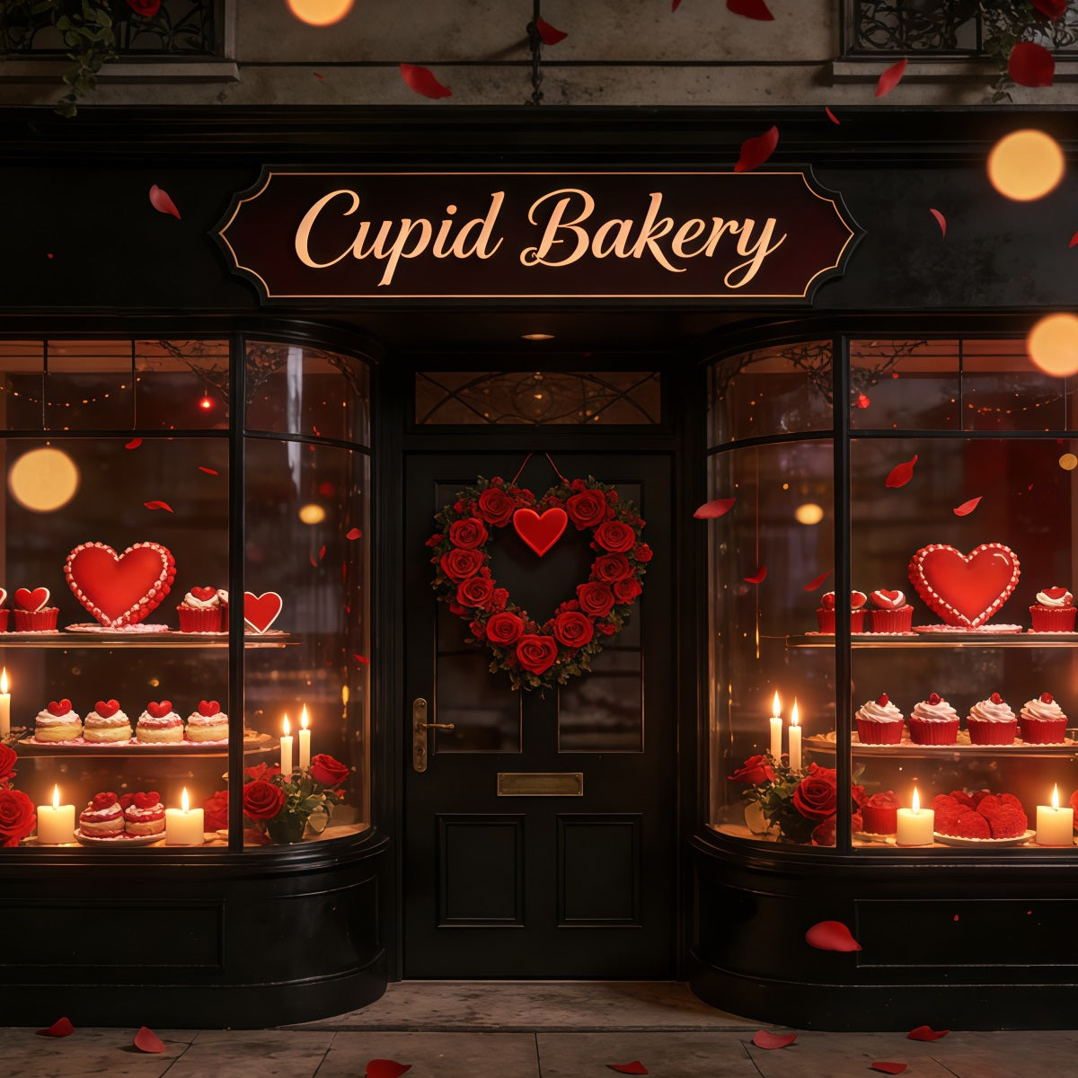 Cupid Valentine Backdrop Cupcake Bakery Window Display Valentine Backdrops CSH61-100
