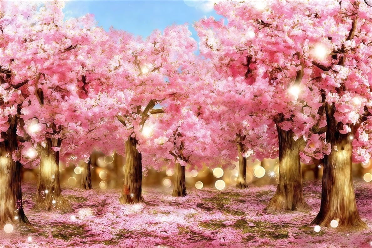 Cherry Blossom Backdrop Ideas Sparkling Pink Blossom Forest Floral Backdrop Photography CSH61-136