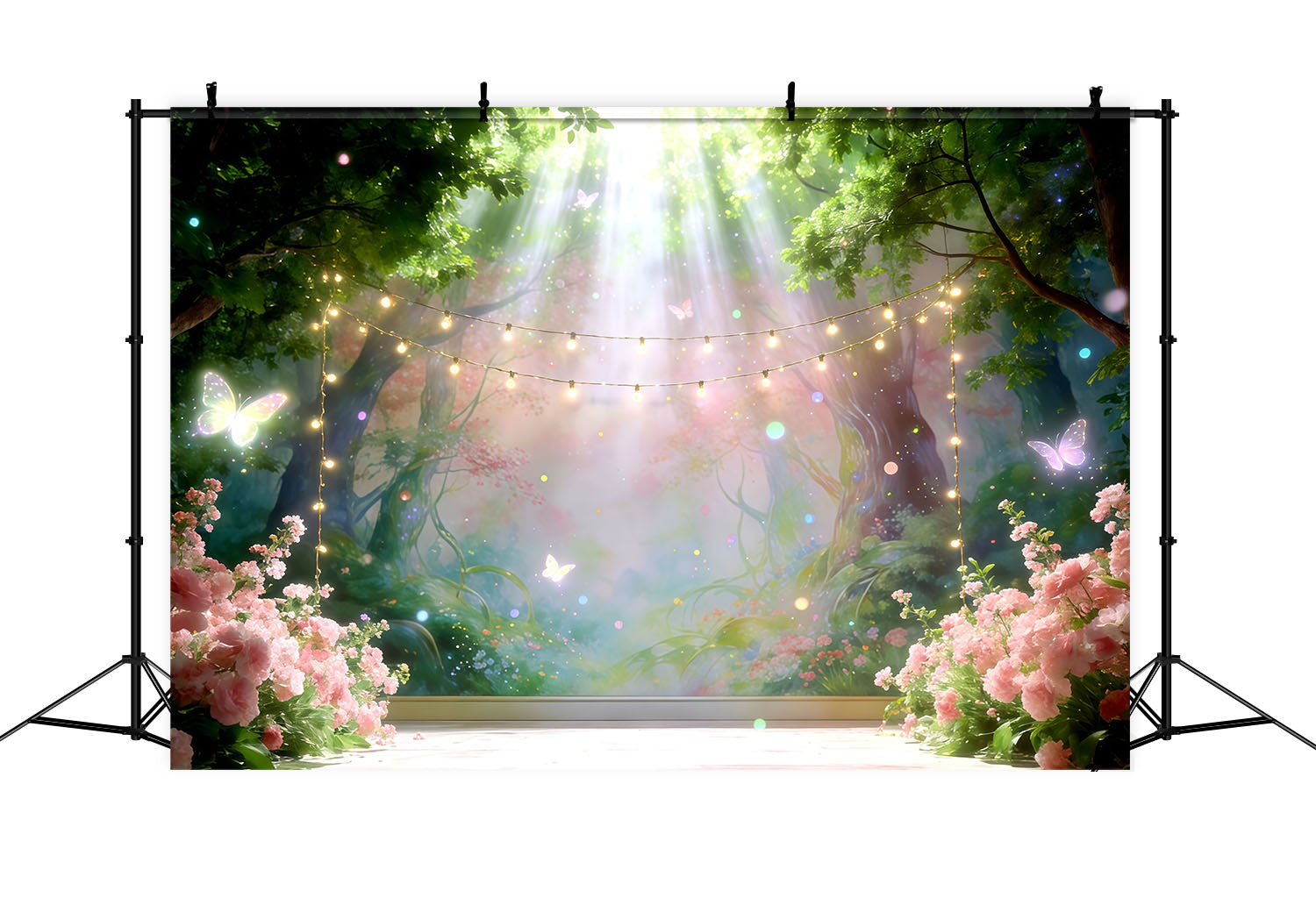 Enchanted Forest Theme Backdrop Fairy Light Woodland Stage Photography Backdrop Forest CSH61-222