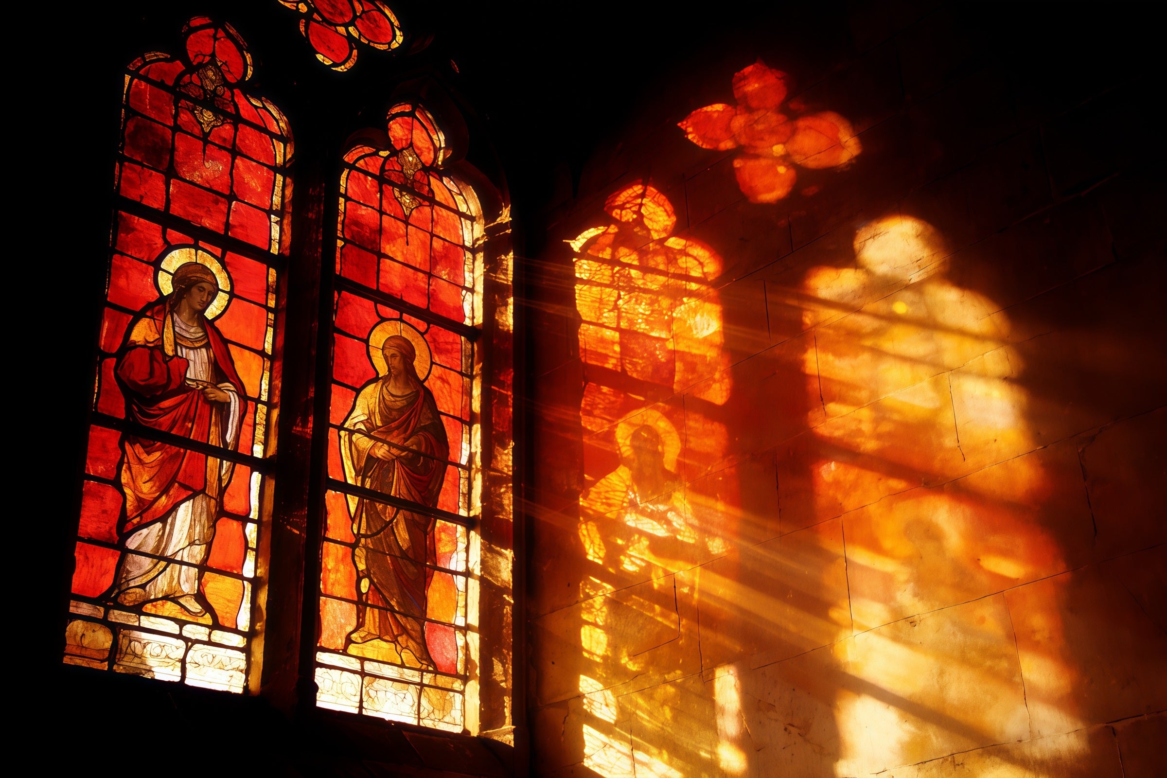 Easter Stained Glass Backdrop Sunset Through Windows Easter Backdrops For Photos CSH61-78
