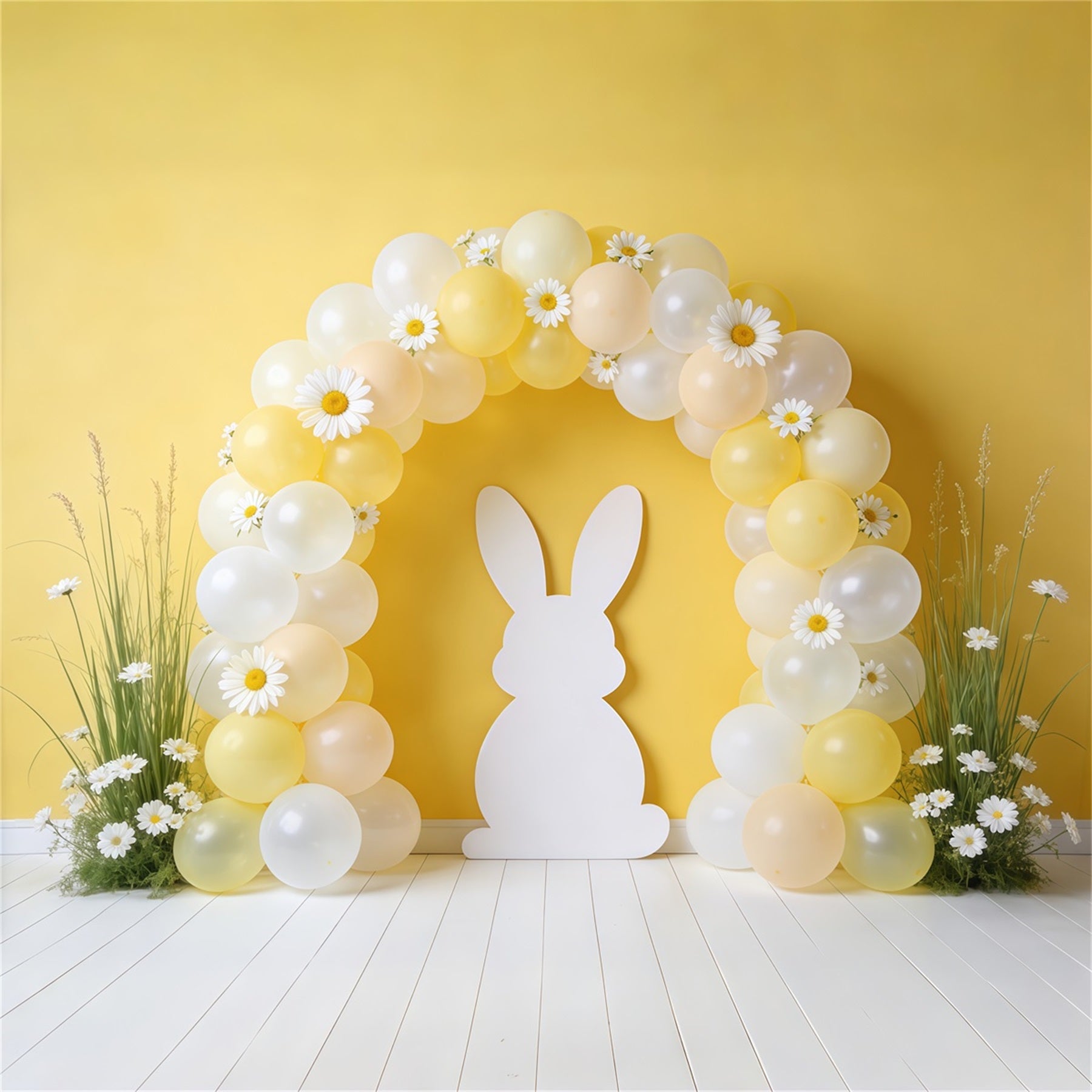 Easter Spring Backdrop Balloon Arch Daisy Silhouette Backdrop For Easter Pictures CSH62-94