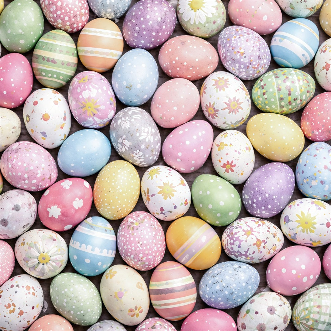 Easter Egg Backdrop Colorful Painted Eggs Pattern Easter Photo Backdrop Ideas CSH63-10