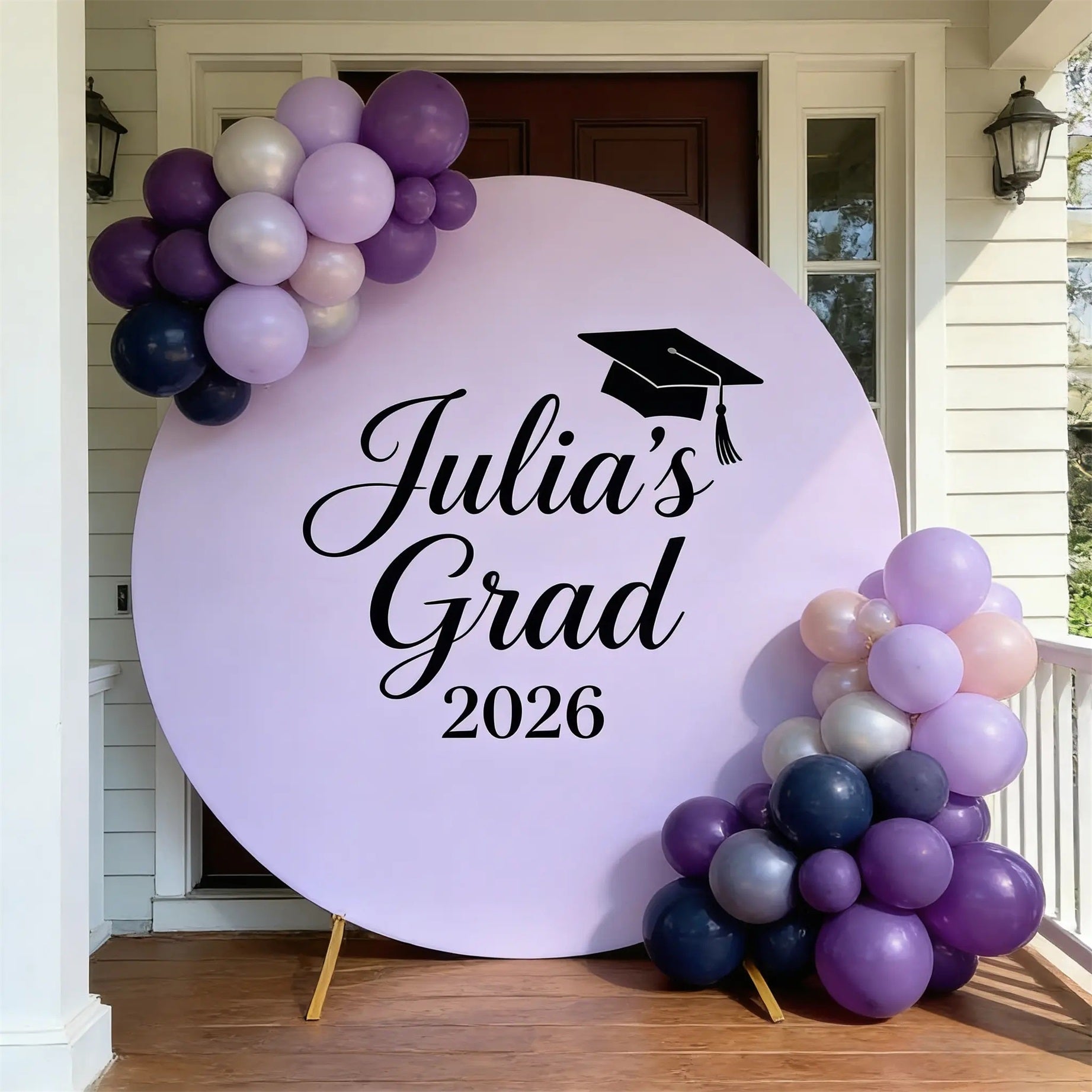 Graduation Backdrop With Name Minimal Name Grad Year Round Personalized Graduation Backdrop CSH64-33