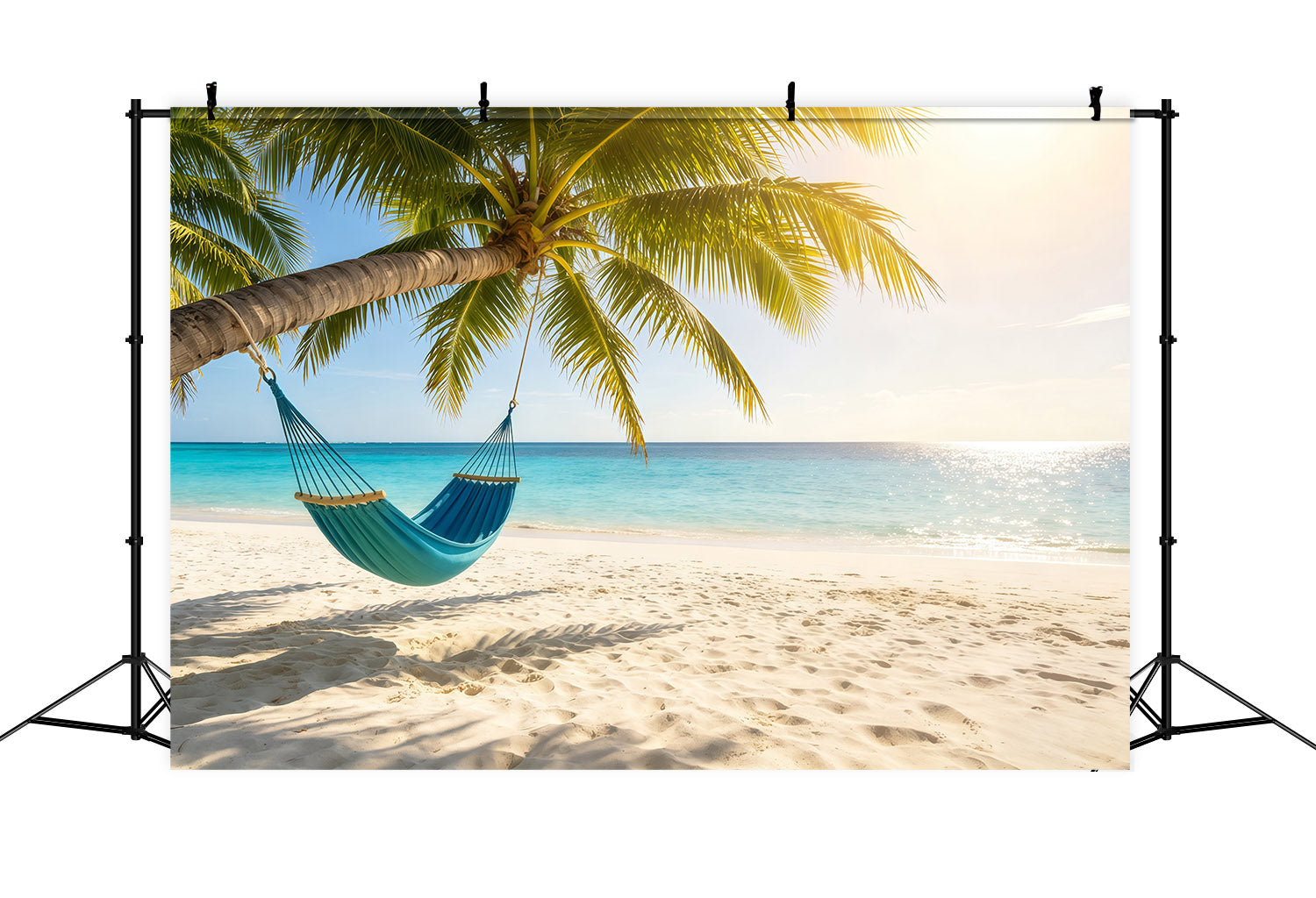 Beach Backdrop Sunny Palm Hammock Sea Escape Summer Backdrops CSH64-89