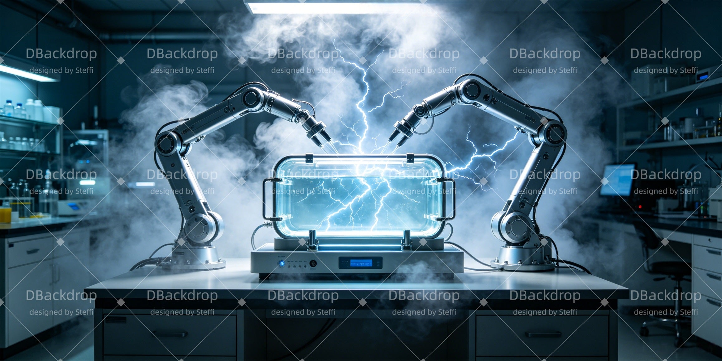 Large Stage Backdrops Robotic Energy Chamber Theater Backdrop CSH66-T36
