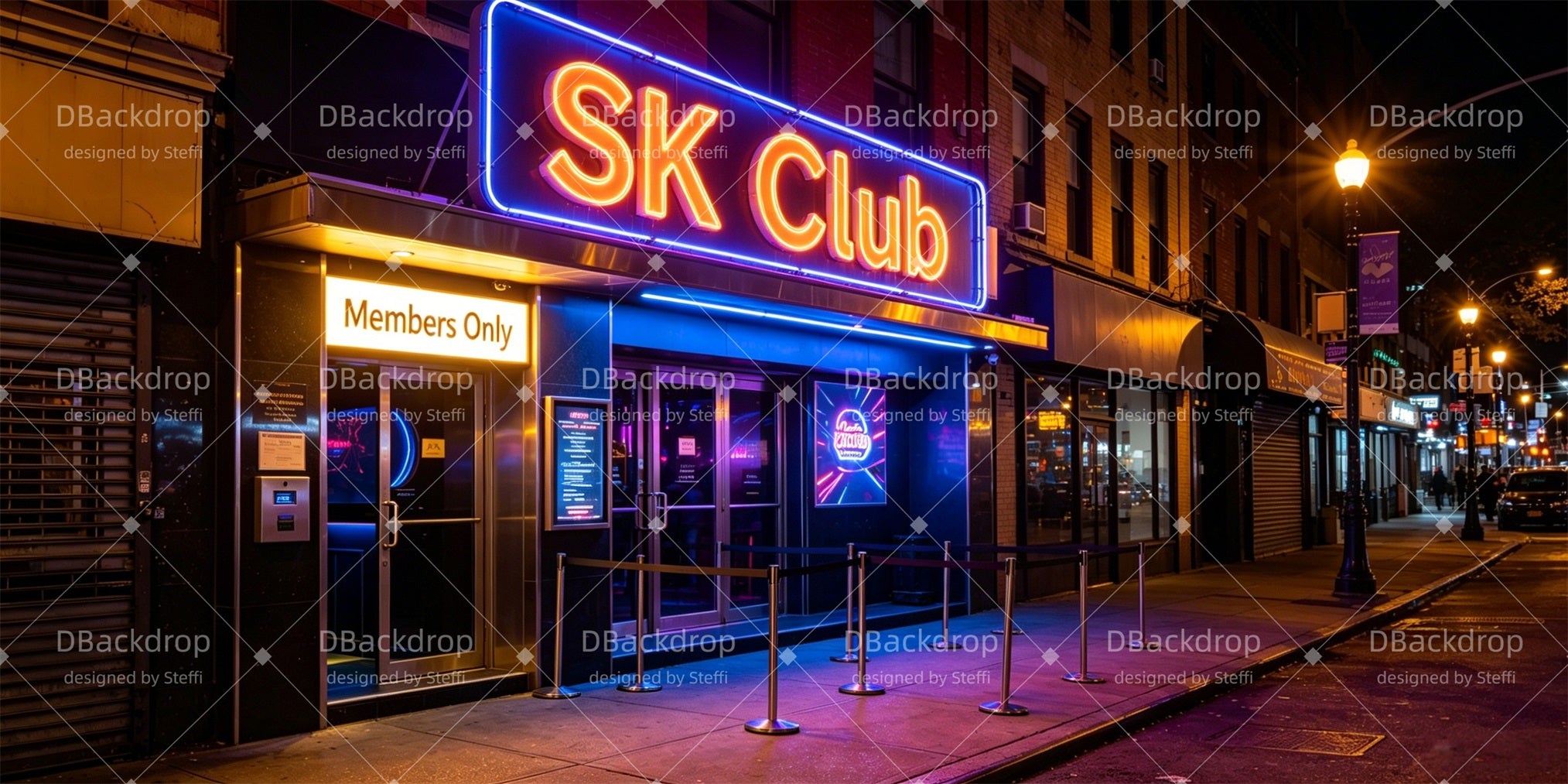 Performance Backdrop Neon Nightclub Broadway Stage Backdrop CSH66-T54